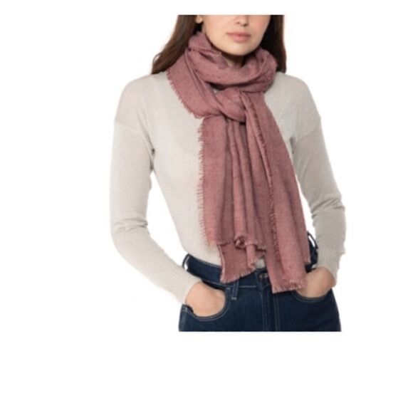 INC International Concepts Women's Two-Tone Shine Wrap Scarf Wine Red New - Picture 3 of 4